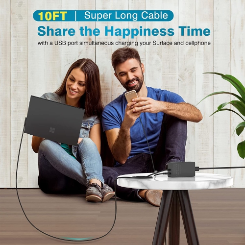 WINGOMART Surface Charger 127W for Surface Book 3/2/1 Surface Pro X/7/6/5/4/3, Laptop 3/2/1, Surface Go with 6ft Cord