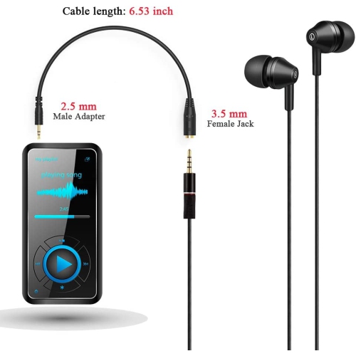 Câble adaptateur audio stéréo mâle de 2,5 mm à 3,5 mm femelle pour écouteurs