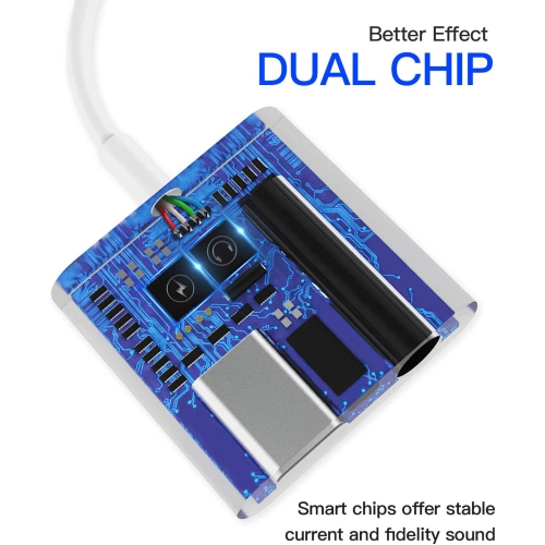 Iphone AUX Adapter for Headphone Jack Cable(2pack)2 in 1 Lightning to 3.5mm Splitter Dongle Charger Audio Cord