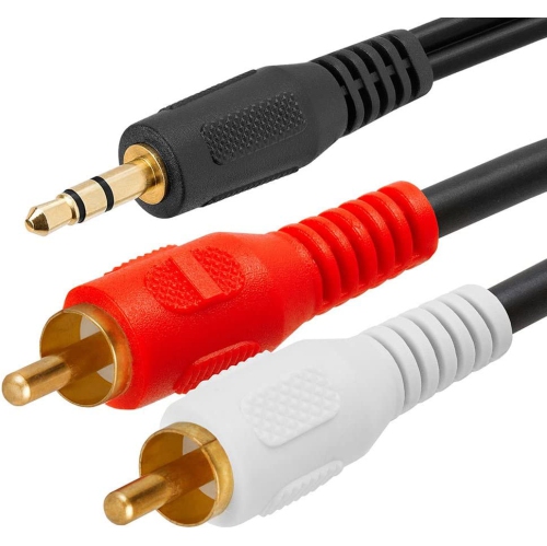 GENERIC  - 3.5MM Male Stereo to 2 Male Rca Audio Adapter Cable - 6 Feet (1081-725-N) In Black