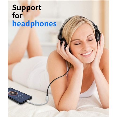 Adaptateur auxiliaire de iPhone pour prise pour écouteurs; clé de câble; Câble Lightning vers répartiteur de 3,5 mm; Cordon audio certifié MFI d’Apple