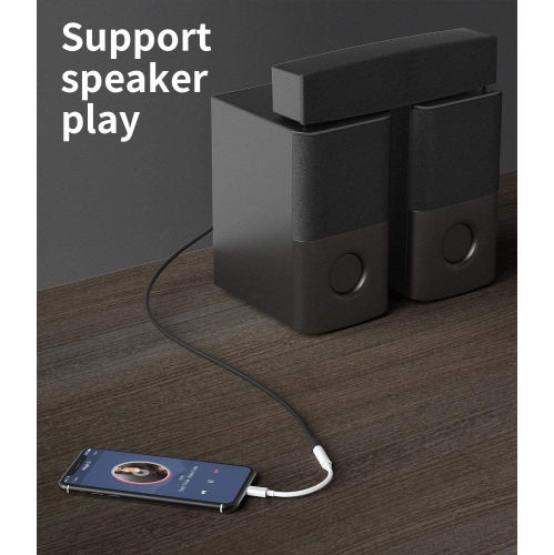 Adaptateur auxiliaire de iPhone pour prise pour écouteurs; clé de câble; Câble Lightning vers répartiteur de 3,5 mm; Cordon audio certifié MFI d’Apple