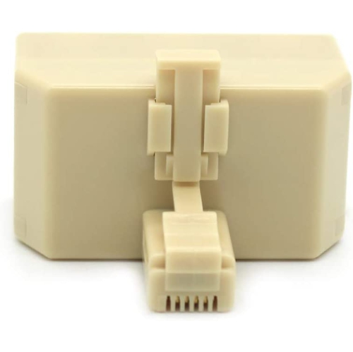 Modular Telephone Splitter Adapter RJ11 6P4C Snap-In Male to Female 3-Way Line Socket Triplex Divider Connector RJ11