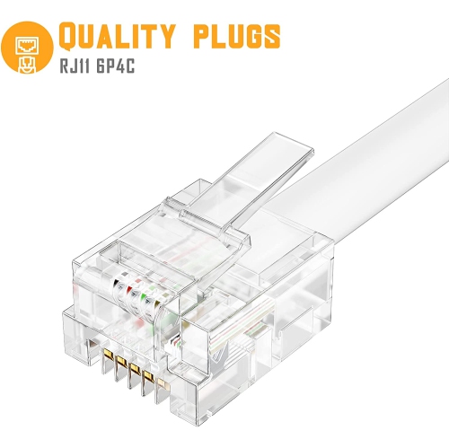 Two Way Telephone Splitters, Male to 2 Female Converter Cable RJ11 6P4C Telephone Wall Adaptor and Separator