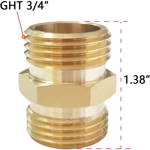 Hose Connector Garden Hose Adapter Double Male 3/4" with Female Hose Swivel Double Female 3/4" GHT Garden Hose