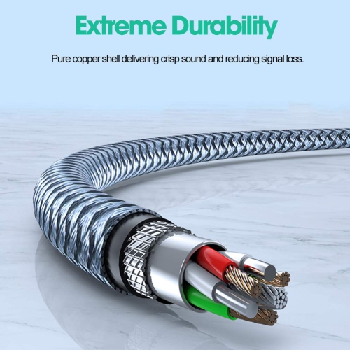 AUX Cable, 8ft 3.5mm Male to Male Audio Cord [2Pack, Hi-Fi Sound] Nylon Braided Auxiliary Cable for Car/Home