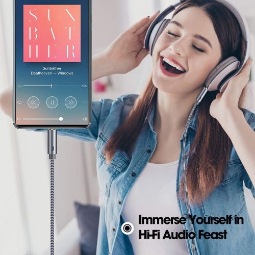 AUX Cable, 8ft 3.5mm Male to Male Audio Cord [2Pack, Hi-Fi Sound] Nylon Braided Auxiliary Cable for Car/Home