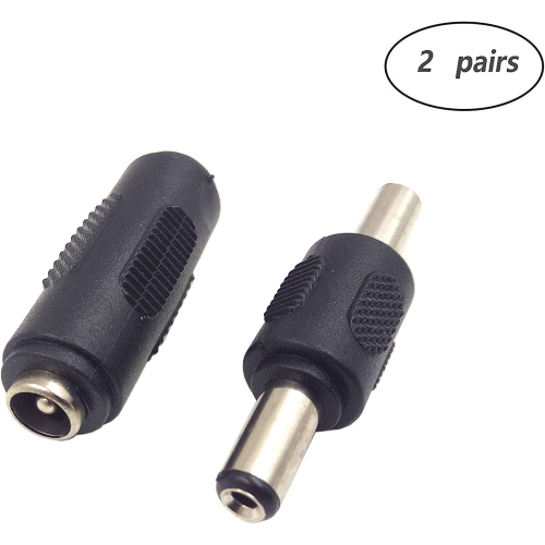 DC 5.5 x 2.1mm Power Adapter, DC Power 5.5mm x 2.1mm Female to Female Coupler, Male to Male Coupler,