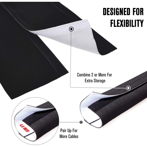 Manchons d’organisation des câbles Organisateur de cordon en néoprène pour câbles USB de téléviseur PC réseau (120