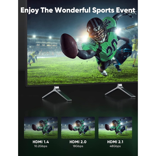 Certified 8k HDMI Cable 6.6FT/2m, HDMI 2.1 48gbps High Speed Hdmi Braided Cord Audio & Video High Speed Cable-4k@120hz