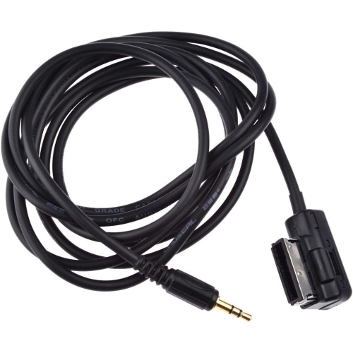 Câble auxiliaire IAM MDI Adaptateur d'interface musique prise auxiliaire 3.5 mm Cordon compatible avec A1 A3 A4 A5 A6 A7 Q3 Q5 TT et