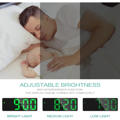 Digital Alarm Clock, Small Desk Clock, Led Alarm Clock with USB Port for Charging, Snooze, Adjustable Brightness,