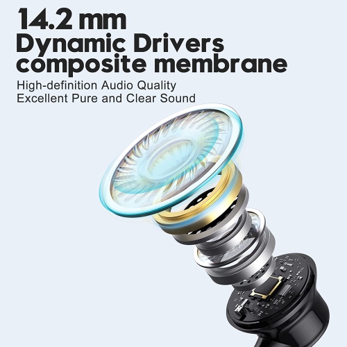 Écouteurs avec fil avec microphone, écouteurs bouton stéréo avec fil 3,5 mm, écouteurs bouton stéréo Hi-Fi avec micro intégré