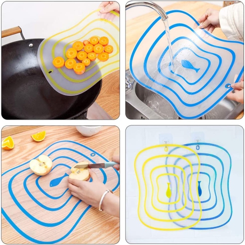 Ensemble de 10 couteaux de cuisine, couteaux de cuisine avec planches à découper pour enfants et adultes - Multicolore