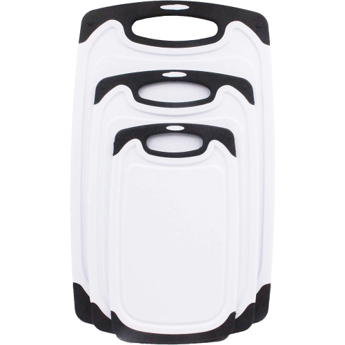 Kitchen Cutting Boards Set XL-L-M Non Slip Base & Handles, with Juice Groove, Sturdy and Thick, Convenient for Daily
