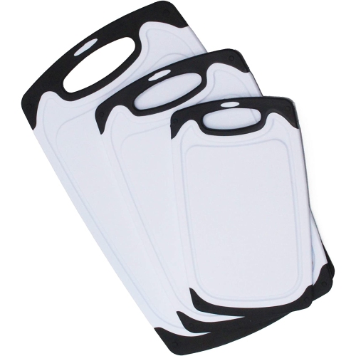 Kitchen Cutting Boards Set XL-L-M Non Slip Base & Handles, with Juice Groove, Sturdy and Thick, Convenient for Daily