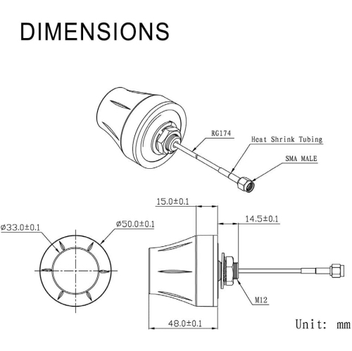 WiFi Antenna 2.4GHz 5GHz 5.8GHz Outdoor Wall Mount MIMO RP-SMA & SMA Male Antennae Replacemet for WiFi Router