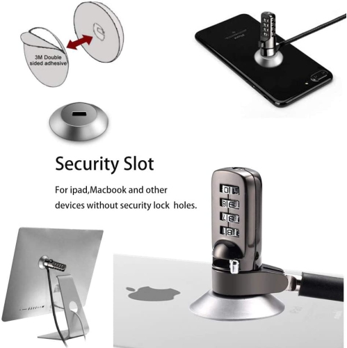 3M Adhesive Security Plate Security Slot Adhesive Anchor Plates Universal Lock Plate for Tablet Laptop Computer