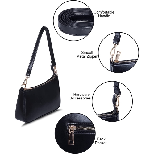 Shoulder Bag for Women Retro Vegan Leather Classic Clutch Tote HandBag