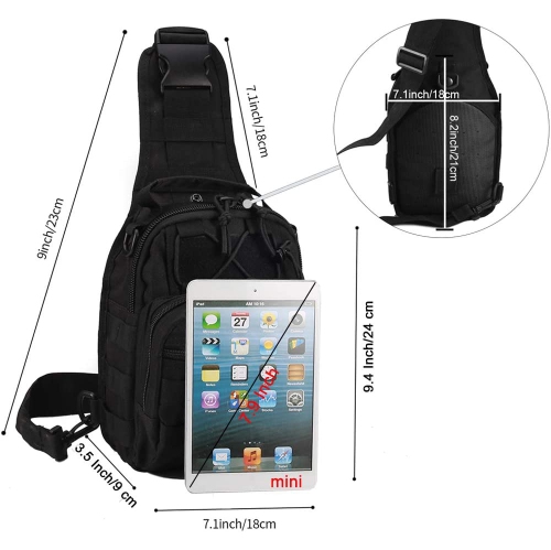 Tactical Shoulder Bag,1000D Outdoor Military Sling Daypack Backpack