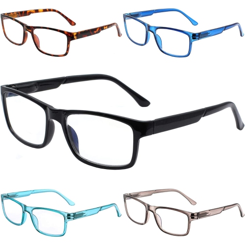 GENERIC  5-Pack Reading Glasses Light Blocking, Computer Glasses for Women Men, Anti Eyestrain Uv400 Anti Glare Filter In Blue
