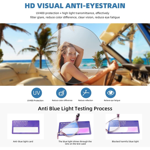 4 Pack Reading Glasses Blue Light Blocking for Women Men,Fashion Square Computer Readers with Spring Hinge,Anti