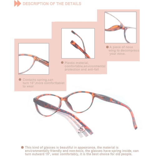 Reading Glasses Women 5 Pack Beautiful Women Reader Inculding Spring Hinge 5 Pouch