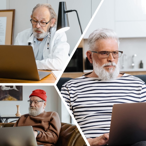Paquet de 3 paires de lunettes de lecture pour ordinateur à cadre carré anti-fatigue anti-lumière bleue pour hommes