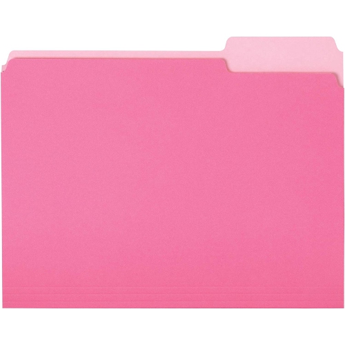 GENERIC  File Folders, Letter Size, 1/3 Cut Tab, Pink, 36-Pack