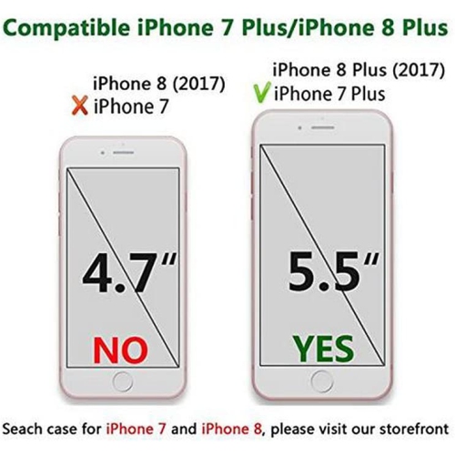 iPhone 7 Plus Case, iPhone 8 Plus Case, Double Layer Design Bling Flowing Liquid Floating Sparkle Colorful