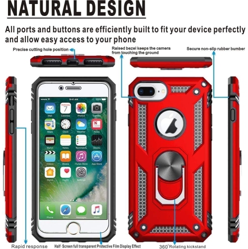 Compatible with iPhone 8 Plus, iPhone 7 Plus,iPhone 6s Plus/ 6 Plus Phone Case, Screen Protector 360 Degree