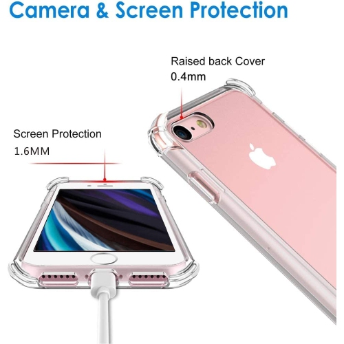 iPhone SE 2nd Generation New, iPhone 8, iPhone 7/6/6s Case, Screen Protector Slim Shock Absorption Reinforced Corner