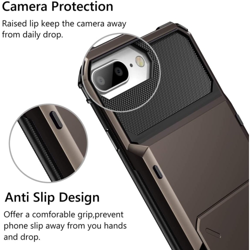 Case for iPhone 6s Plus 6 Plus 7 Plus 8 Plus Wallet Cover Credit Card Holder Slot Pocket Dual Layer Protective