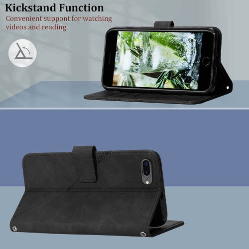Compatible for iPhone 8 Plus Case Wallet,iPhone 7 Plus Case,iPhone 6/6S Plus Case,[Kickstand][Wrist Strap][Card Holder