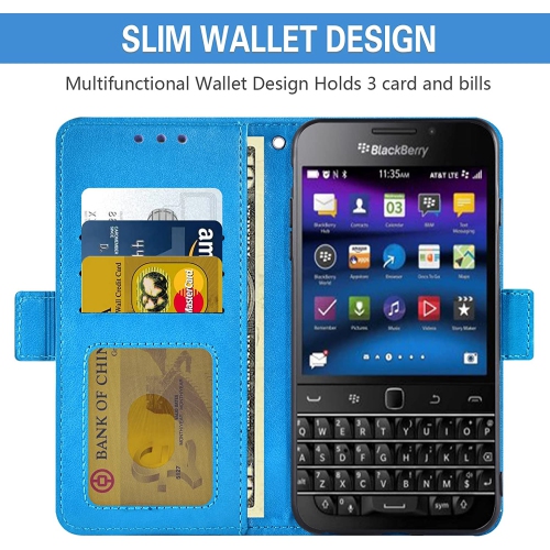 Compatible with BlackBerry Classic Q20 Wallet Case and Screen Protector Credit Card Holder Flip Purse