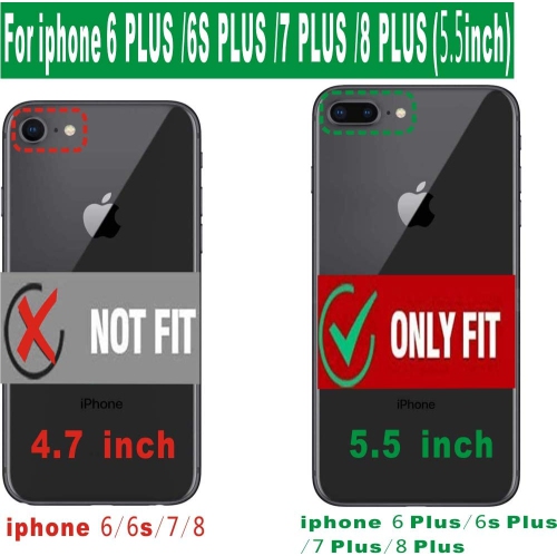 Compatible with iPhone 8 Plus/7 Plus,iPhone 6s Plus/ 6 Plus Phone Case, Screen Protector 360 Degree Rotating