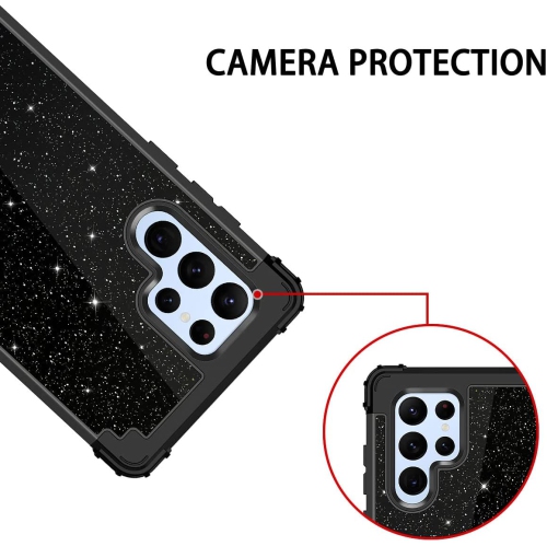 for Galaxy S22 Ultra 5G Case Glitter Sparkly Bling Shockproof Heavy Duty Hybrid Sturdy High Impact Protective