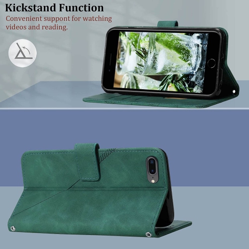 Compatible for iPhone 8 Plus Case Wallet,iPhone 7 Plus Case,iPhone 6/6S Plus Case,[Kickstand][Wrist Strap][Card Holder