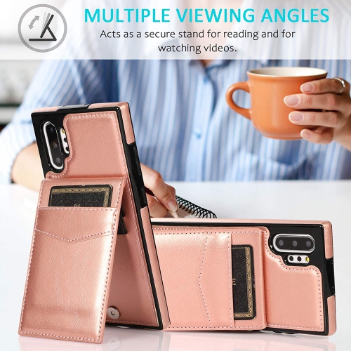 Étui téléphone Galaxy Note 10 plus Glaxay Note10+ 5G Samsung et protecteur d’écran en verre trempé porte-carte de crédit