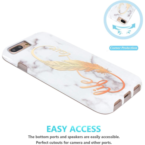 Shiny Rose Gold Love Life White Marble Design Slim Shockproof Flexible Bumper TPU Soft Case Rubber Silicone
