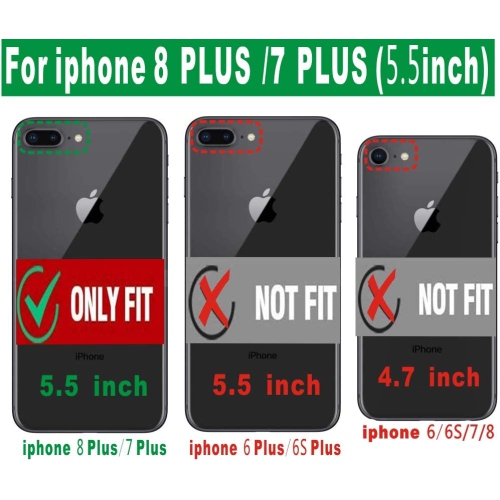 Compatible with iPhone 8 Plus Case, iPhone 7 Plus Case, iPhone 6/6s Plus Case, Screen Protector Slim Shock