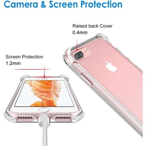 Compatible with iPhone 8 Plus Case, iPhone 7 Plus Case, iPhone 6/6s Plus Case, Screen Protector Slim Shock