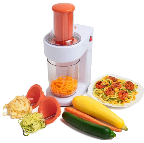 Découpeur en spirale électrique - machine à pâtes et nouilles aux légumes 3-en-1 - pâtes maison faibles en glucides, végétaliennes et sans gluten -