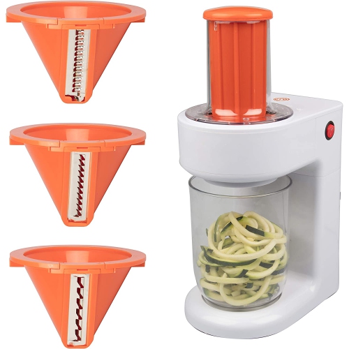 Découpeur en spirale électrique - machine à pâtes et nouilles aux légumes 3-en-1 - pâtes maison faibles en glucides, végétaliennes et sans gluten -