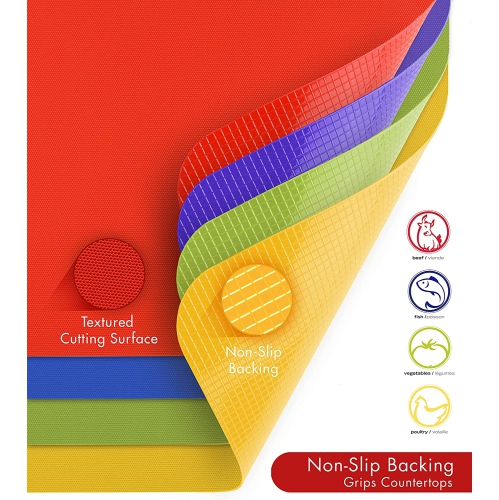 Heavy Duty Grippmat Cutting Boards, 8 by 11-Inch, Set of 4