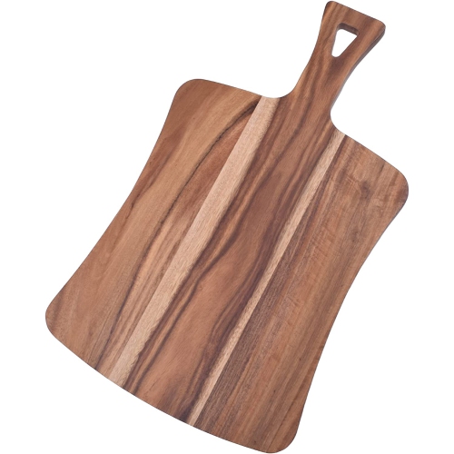 Planche à découper en bois d’acacia avec poignée pour la cuisine, planche à découper en bois pour la viande, le pain, les légumes fruits Charcuterie