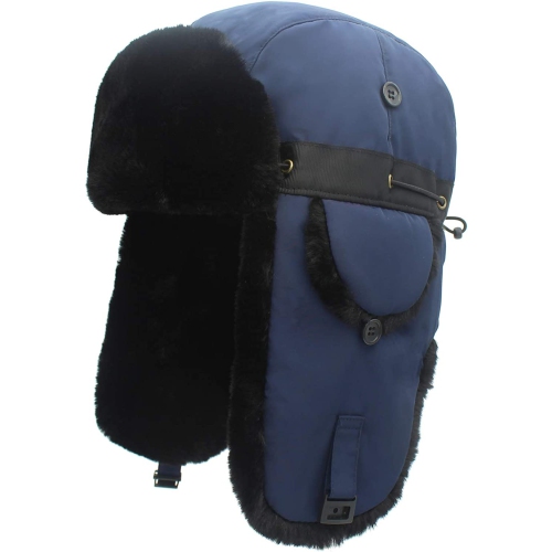Bomber Hat Trapper Hat Winter Windproof Ski Hat with Ear Flaps