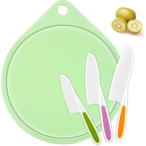 GENERIC  Kids Knife Set, Children's Cooking Knives In 3 Sizes And Plastic Cutting Board/firm Grip, Serrated Edges