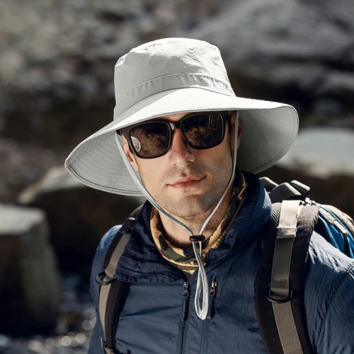 Chapeau de deux dollars pour lʼextérieur – Protection UV UPF pour hommes et femmes, chapeau de soleil de seau pour la pêche, randonnée, jardinage