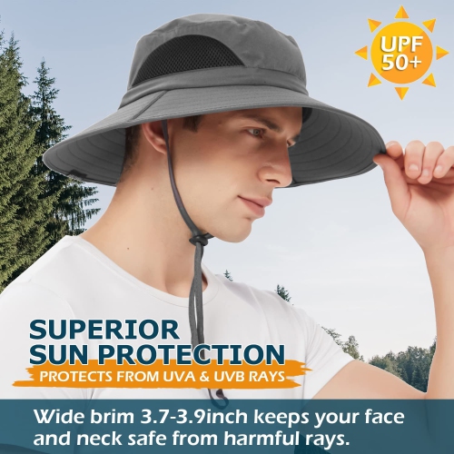 Chapeau de protection solaire à bord large unisexe